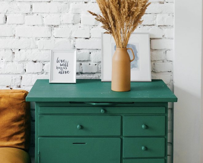 Green Wooden Drawers